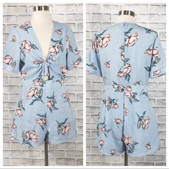 Socialite Pants - Socialite Blue Floral Romper
